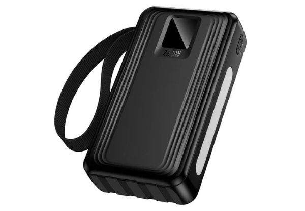 Titan PowerUp 30000mAh 22.5W Power Bank with 4 Built-In Cables