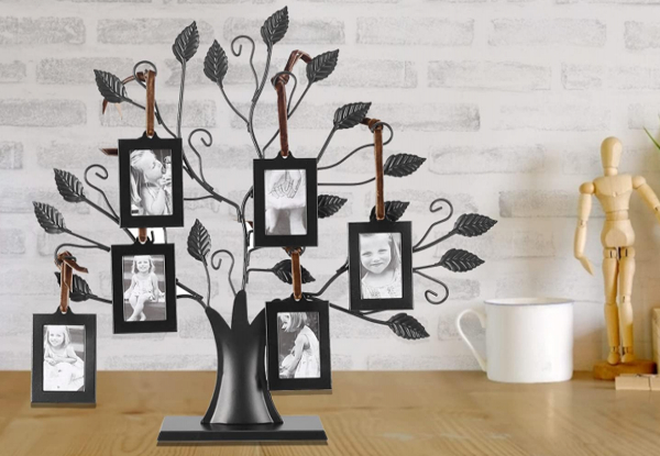 Family Tree Picture Frame Incl. Six Hanging Picture Frames
