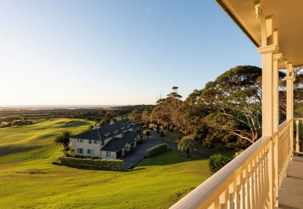 Stay & Play Getaway at Carrington Estate incl. Golf & Cart Hire, Three-Course Degustation Dining Experience, Parking & a Bottle of Karikari Estate Wine - Options for up to Three Nights in Lodge Room for Two People or Sea & Golf View Villa for Four People