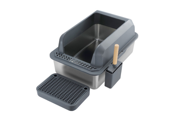 20L Stainless Steel XL Cat Litter Box with Filter Pedal - Two Colours Available