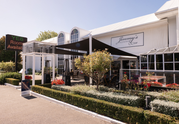 One-Night Christchurch Stay for Two People in an Executive Spa Room incl. Buffet Breakfast, $30 On-Site Dining Voucher at Jimmy's Bar & Restaurant, & Late Checkout