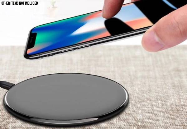 10W Ultra-Thin Qi Wireless Fast Charger Compatible with iPhone & Samsung