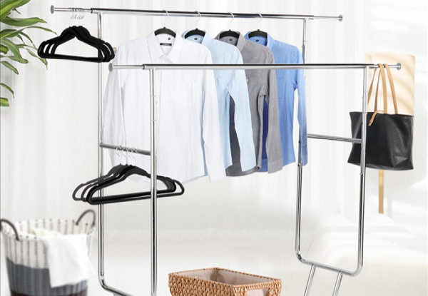 Heavy-Duty Industrial Double Rail Clothes Rack