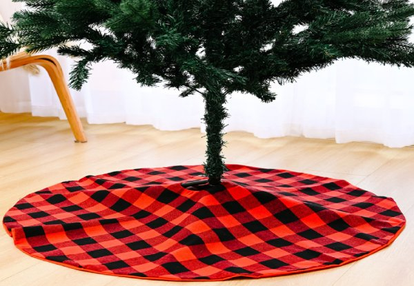 Red & Black Check Christmas Tree Skirt
