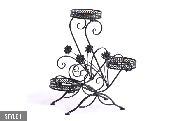 Levede Metal Plant Stand Rack - Available in Two Colours, Two Styles & Option for Two-Pack