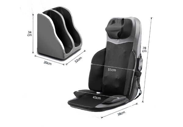 Homasa Full Body Massage Cushion with Foot Massager - Available in Four Options