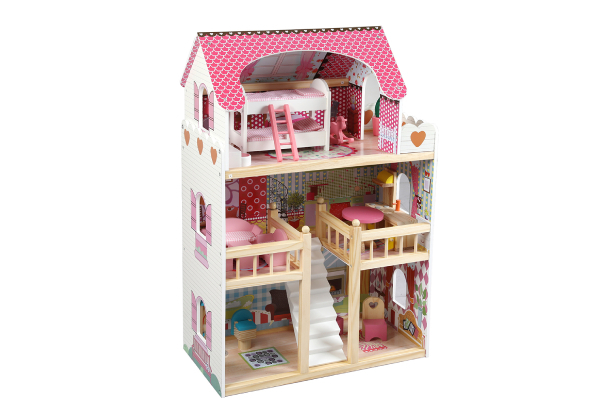 Bopeep Kids Wooden Three-Floor Doll House