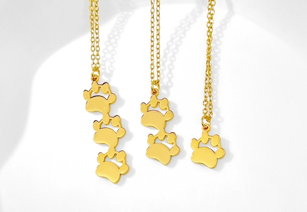 Custom Dog Paw Name Necklace