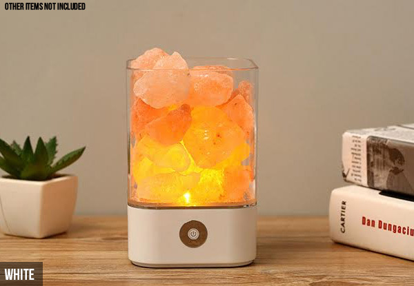 Natural Himalayan Salt Rock USB Table Light - Two Colours Available