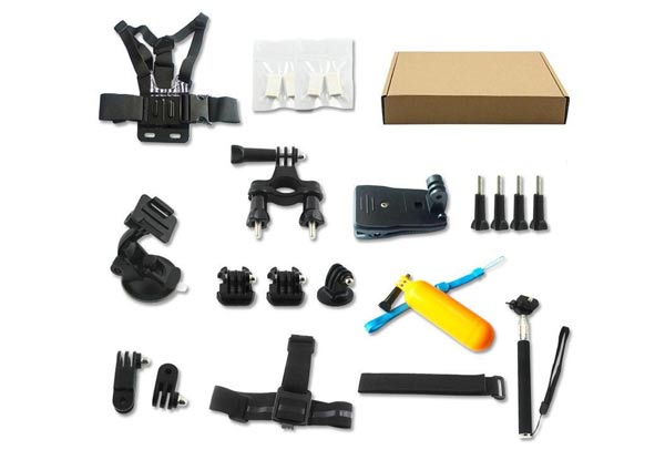 18-Piece Action Camera Accessory Kit  Compatible with Go Pro