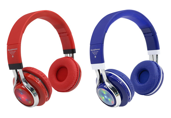 Light-Up Foldable Wireless Headphones - Two Colours Available