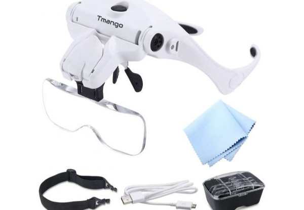 Head Mount Magnifier with LED Lights