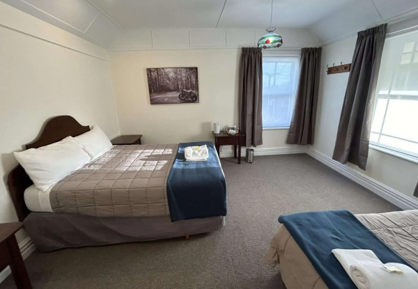 One-Night Accommodation for Two People 2 in Historic 166 Year Old Pub at Greytown Hotel incl. Dinner & Drinks - Options for Queen or Twin Room