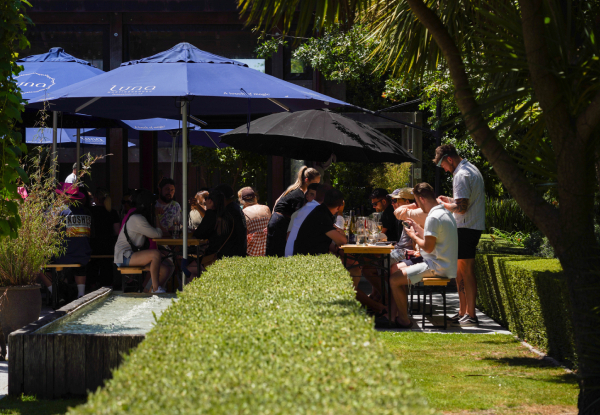$89 for Lunch or Dinner for Two People at Luna Estate with a Four Shared plates & Guided Wine Tasting Value $149 (Discount 40%)