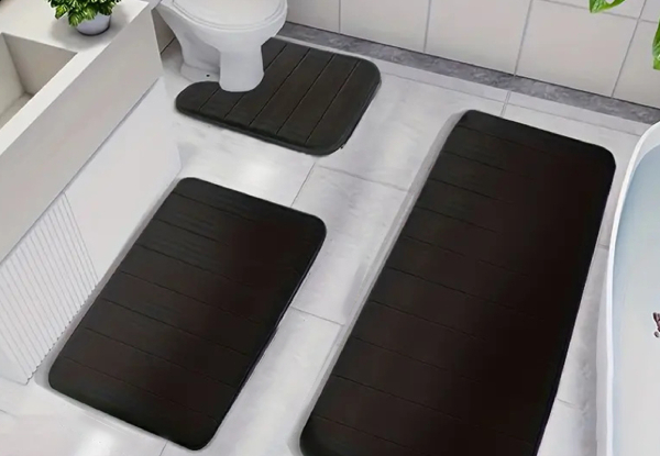 Three-Piece Bathroom Mat Toilet Rugs - Five Colours Available