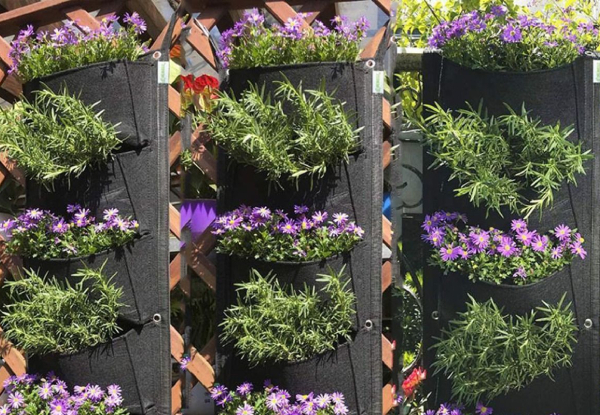 Six-Pocket Vertical Wall Hanging Planting Bag - Available in Two Colours & Option for Two-Pack