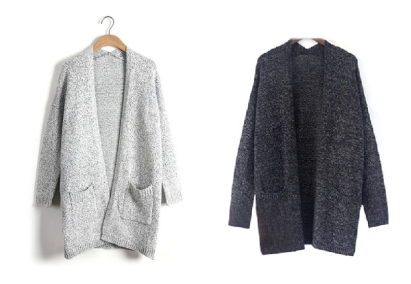 Knitted Sweater Cardigan - Two Colours & Six Sizes Available with Free Delivery