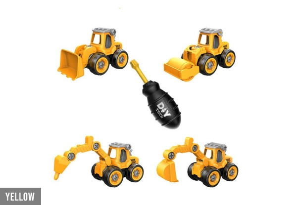 Four-Pack of Truck Excavator Toys - Two Colours Available