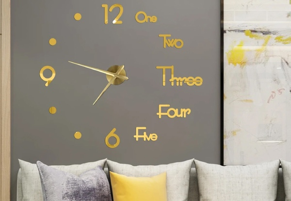 DIY Frameless Wall Clock - Three Colours Available
