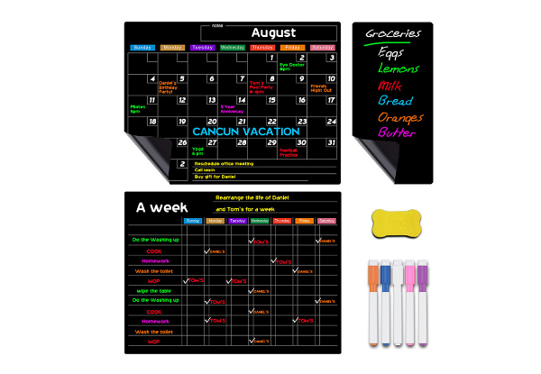 Three-Piece Magnetic Calendar Set - Option for Two-Set