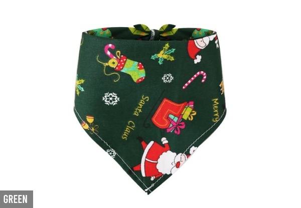 Two-Pack of Christmas Pet Bandanas - Two Sizes & Three Colours Available