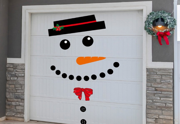 DIY Christmas Garage Door Snowman Decoration