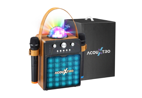 Portable Karaoke Machine with Two Microphones