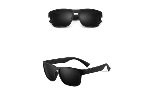 Men's Polarized Matte Black Square Sunglasses
