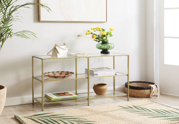 Vasagle Console Table with Tempered Glass Shelves