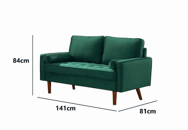 Gyllene Two-Seater Sleek Velvet Sofa