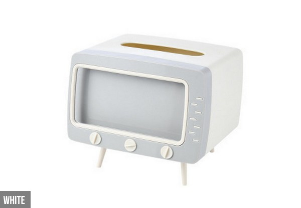 TV Shaped Tissue Box & Phone Stand - Four Colours Available - Option for Two-Pack
