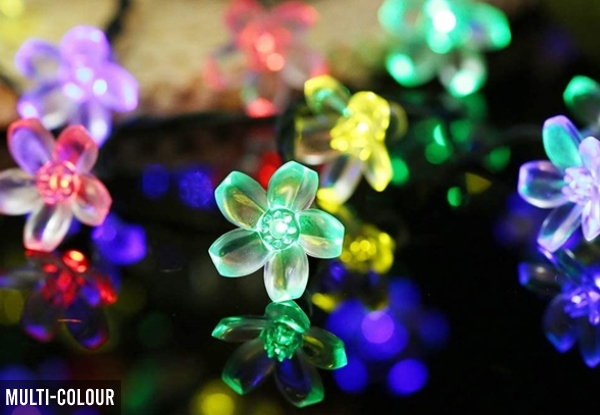 50-LED Blossom Flower Solar-Powered Lights - Two Colours Available