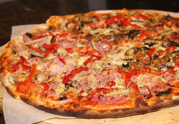 Two Large Wood-Fired Pizzas, Two Drinks & Fries for Two People - Options for up to Six People