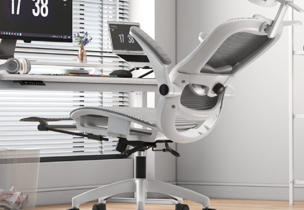 4D Adjustable Ergonomic Office Chair with Foot Support