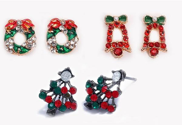 Christmas Stud Earrings with Free Delivery - Three Styles Available