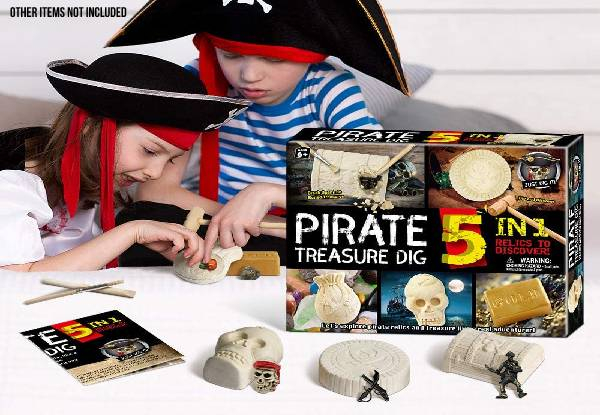 Five-in-One Pirate Treasures Dig Kit Toy