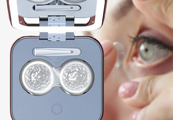 Rechargeable Ultrasonic Contact Lens Cleaning Machine with Mirror Cleaner Container