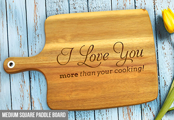 Personalised Cutting Board  - Options for Four Sizes & Twelve Styles Available with Free Metro Delivery