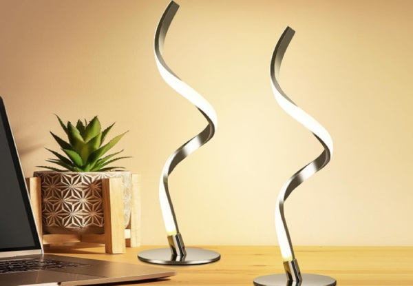 Modern Spiral Bedside Lamp - Available in Two Colours & Option for Two-Pack