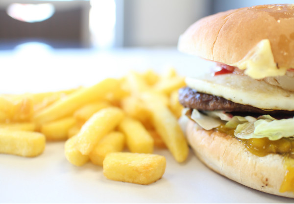 Two Burgers & a Scoop of Chips - Option for Four Burgers & Two Scoops of Chips