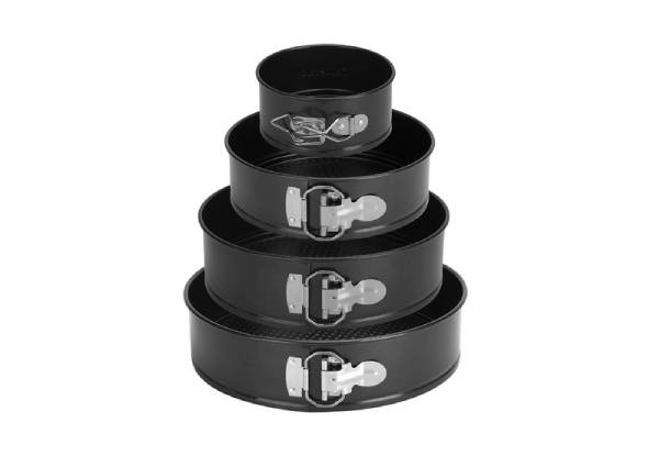 Three-Piece Non-Stick Cake Pan Set with Removable Bottom - Option for Four-Piece Set