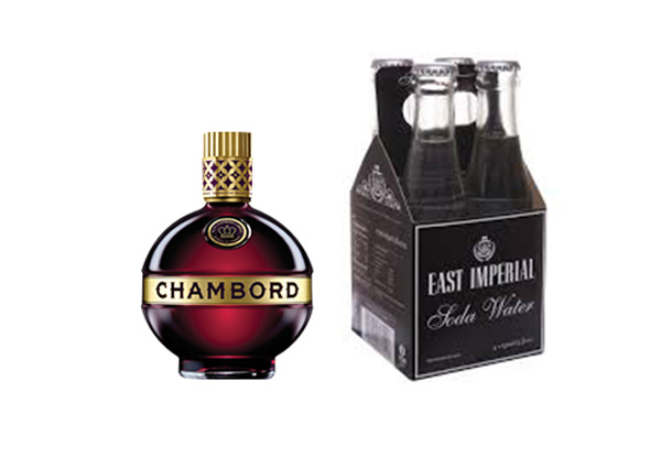 Chambord 200ml Bottle & East Imperial Soda Water Four-Pack