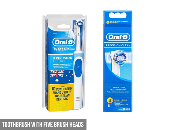 Genuine Oral B Precision Clean Rechargeable Toothbrush & 3pk Replacement Heads - (3 Options Available) Elsewhere Pricing $87.90