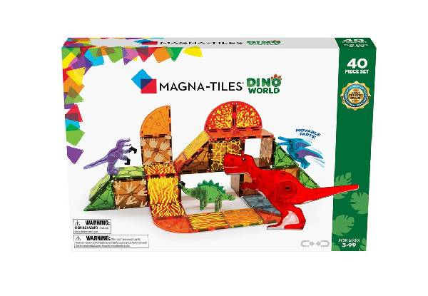 Magna-Tiles 40-Piece Dino World Set - Option for Two Sets