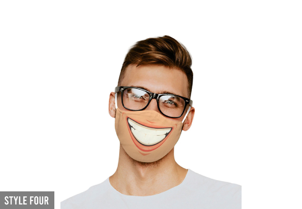 Four-Pack of Cartoon Face Masks - Five Styles Available & Option for Eight-Pack
