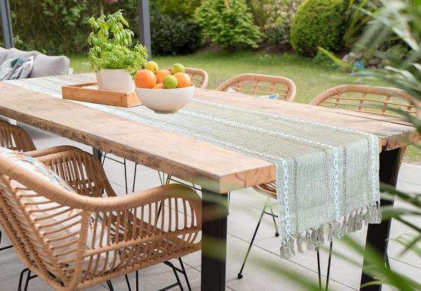 Boho Linen Table Runner - Available in Five Colours & Three Sizes