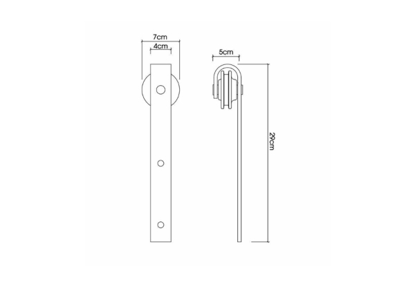 Antique Classic Single Sliding Barn Door Hardware Track Roller Kit - Two Sizes Available