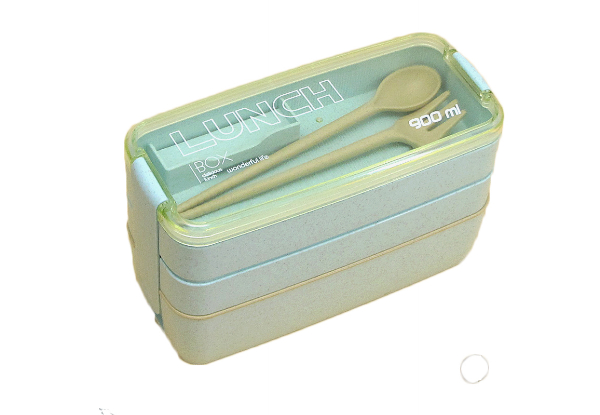 Three-Layer Bento Lunch Box - Available in Three Colours & Option for Two-Pack