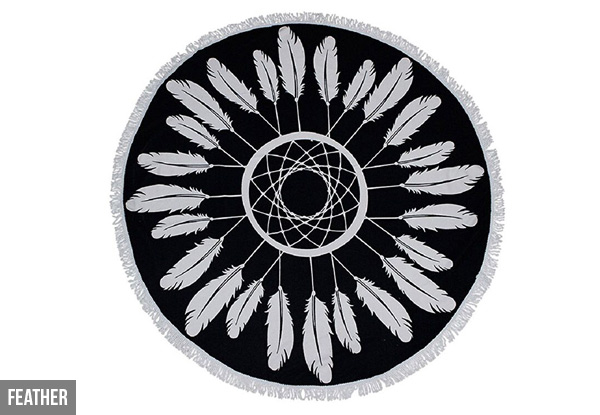 Fringed Circle Beach Towel - Three Styles Available