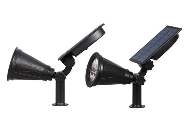Two-Pack of LED Solar Outdoor Spotlights